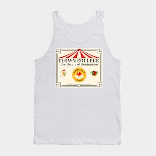 Clown College Certificate of Graduation Tank Top